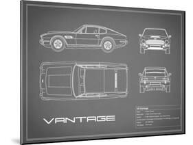 Aston V8 Vantage-Grey-Mark Rogan-Mounted Art Print