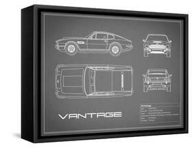 Aston V8 Vantage-Grey-Mark Rogan-Framed Stretched Canvas