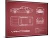 Aston V8 Vantage-Maroon-Mark Rogan-Mounted Art Print