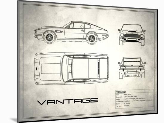 Aston V8 Vantage White-Mark Rogan-Mounted Art Print