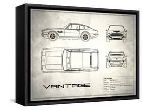 Aston V8 Vantage White-Mark Rogan-Framed Stretched Canvas