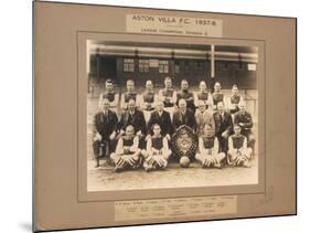 Aston Villa F.C., 1937-38, League Champions, Division 2-English School-Mounted Giclee Print