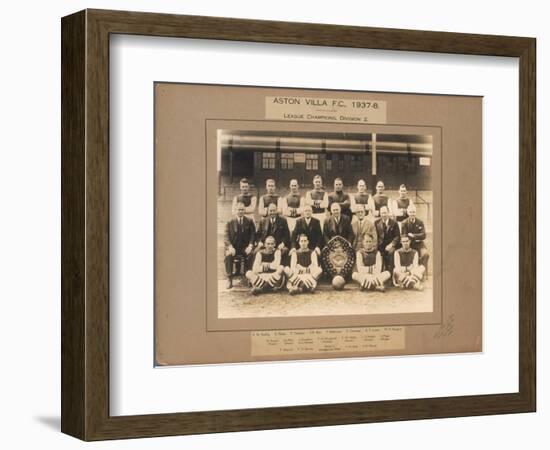 Aston Villa F.C., 1937-38, League Champions, Division 2-English School-Framed Giclee Print