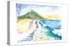 Astonishing Achill Island Beach Scene with Slievemore in Ireland-M. Bleichner-Stretched Canvas