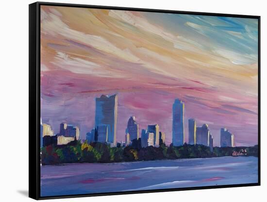 Astonishing Austin Texas Skyline At Dusk-Markus Bleichner-Framed Stretched Canvas