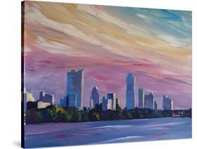 Astonishing Austin Texas Skyline At Dusk-Markus Bleichner-Stretched Canvas