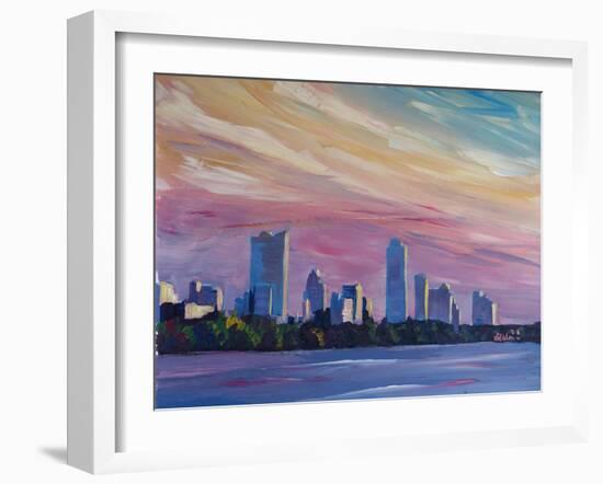 Astonishing Austin Texas Skyline At Dusk-Markus Bleichner-Framed Art Print