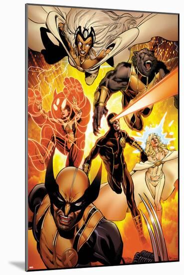 Astonishing X-Men No.35: Storm, Cyclops, Armor, Beast, Wolverine, Frost-Phil Jimenez-Mounted Poster