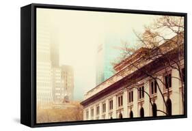 Astor Hall/New York Public Library, Manhattan, Surrounded by Fog-Sabine Jacobs-Framed Stretched Canvas