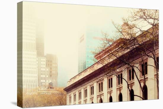 Astor Hall/New York Public Library, Manhattan, Surrounded by Fog-Sabine Jacobs-Stretched Canvas