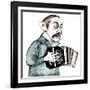 Astor Piazzolla, Argentinian tango composer, bandoneon player and arranger, caricature-Neale Osborne-Framed Giclee Print