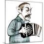 Astor Piazzolla, Argentinian tango composer, bandoneon player and arranger, caricature-Neale Osborne-Mounted Giclee Print