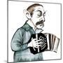 Astor Piazzolla, Argentinian tango composer, bandoneon player and arranger, caricature-Neale Osborne-Mounted Giclee Print