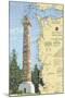 Astoria Column, Oregon - Nautical Chart-Lantern Press-Mounted Art Print