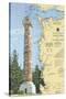 Astoria Column, Oregon - Nautical Chart-Lantern Press-Stretched Canvas