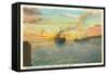 Astoria Harbor at Sunset, Oregon-null-Framed Stretched Canvas