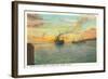 Astoria Harbor at Sunset, Oregon-null-Framed Art Print