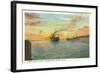 Astoria Harbor at Sunset, Oregon-null-Framed Art Print