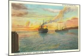 Astoria Harbor at Sunset, Oregon-null-Mounted Art Print