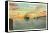 Astoria Harbor at Sunset, Oregon-null-Framed Stretched Canvas