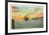 Astoria Harbor at Sunset, Oregon-null-Framed Art Print
