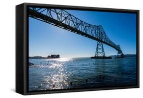 Astoria-Megler Bridge over the Columbia River, Astoria, Oregon-Mark A Johnson-Framed Stretched Canvas