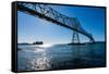 Astoria-Megler Bridge over the Columbia River, Astoria, Oregon-Mark A Johnson-Framed Stretched Canvas