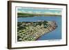 Astoria, Oregon - Aerial View of the City Looking Towards Young's Bay-Lantern Press-Framed Art Print