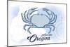 Astoria, Oregon - Crab - Blue - Coastal Icon-Lantern Press-Mounted Art Print