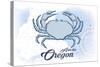 Astoria, Oregon - Crab - Blue - Coastal Icon-Lantern Press-Stretched Canvas