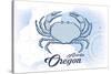 Astoria, Oregon - Crab - Blue - Coastal Icon-Lantern Press-Stretched Canvas