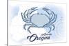 Astoria, Oregon - Crab - Blue - Coastal Icon-Lantern Press-Stretched Canvas