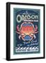 Astoria, Oregon - Dungeness Crab Vintage Sign-Lantern Press-Framed Premium Giclee Print