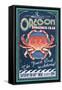 Astoria, Oregon - Dungeness Crab Vintage Sign-Lantern Press-Framed Stretched Canvas