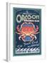Astoria, Oregon - Dungeness Crab Vintage Sign-Lantern Press-Framed Art Print