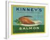 Astoria, Oregon - Kinney's Salmon Case Label-Lantern Press-Framed Art Print