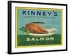 Astoria, Oregon - Kinney's Salmon Case Label-Lantern Press-Framed Art Print