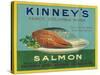 Astoria, Oregon - Kinney's Salmon Case Label-Lantern Press-Stretched Canvas