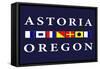 Astoria, Oregon - Nautical Flags-Lantern Press-Framed Stretched Canvas