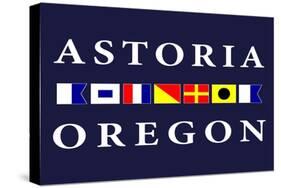 Astoria, Oregon - Nautical Flags-Lantern Press-Stretched Canvas