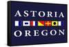 Astoria, Oregon - Nautical Flags-Lantern Press-Framed Stretched Canvas