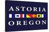 Astoria, Oregon - Nautical Flags-Lantern Press-Stretched Canvas