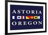Astoria, Oregon - Nautical Flags-Lantern Press-Framed Premium Giclee Print