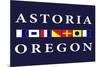 Astoria, Oregon - Nautical Flags-Lantern Press-Mounted Premium Giclee Print