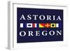 Astoria, Oregon - Nautical Flags-Lantern Press-Framed Art Print