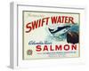 Astoria, Oregon - Thompson's Swift Water Salmon Label-Lantern Press-Framed Art Print