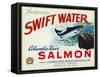 Astoria, Oregon - Thompson's Swift Water Salmon Label-Lantern Press-Framed Stretched Canvas