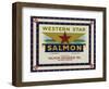 Astoria, Oregon - Western Star Salmon Case Label-Lantern Press-Framed Art Print