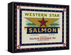 Astoria, Oregon - Western Star Salmon Case Label-Lantern Press-Framed Stretched Canvas