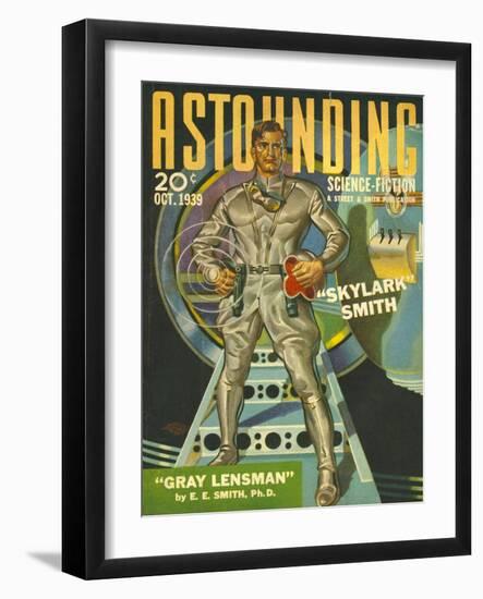 Astounding Science Fiction, Visions of the Future, Space Pulp Fiction Magazine, USA, 1939-null-Framed Giclee Print